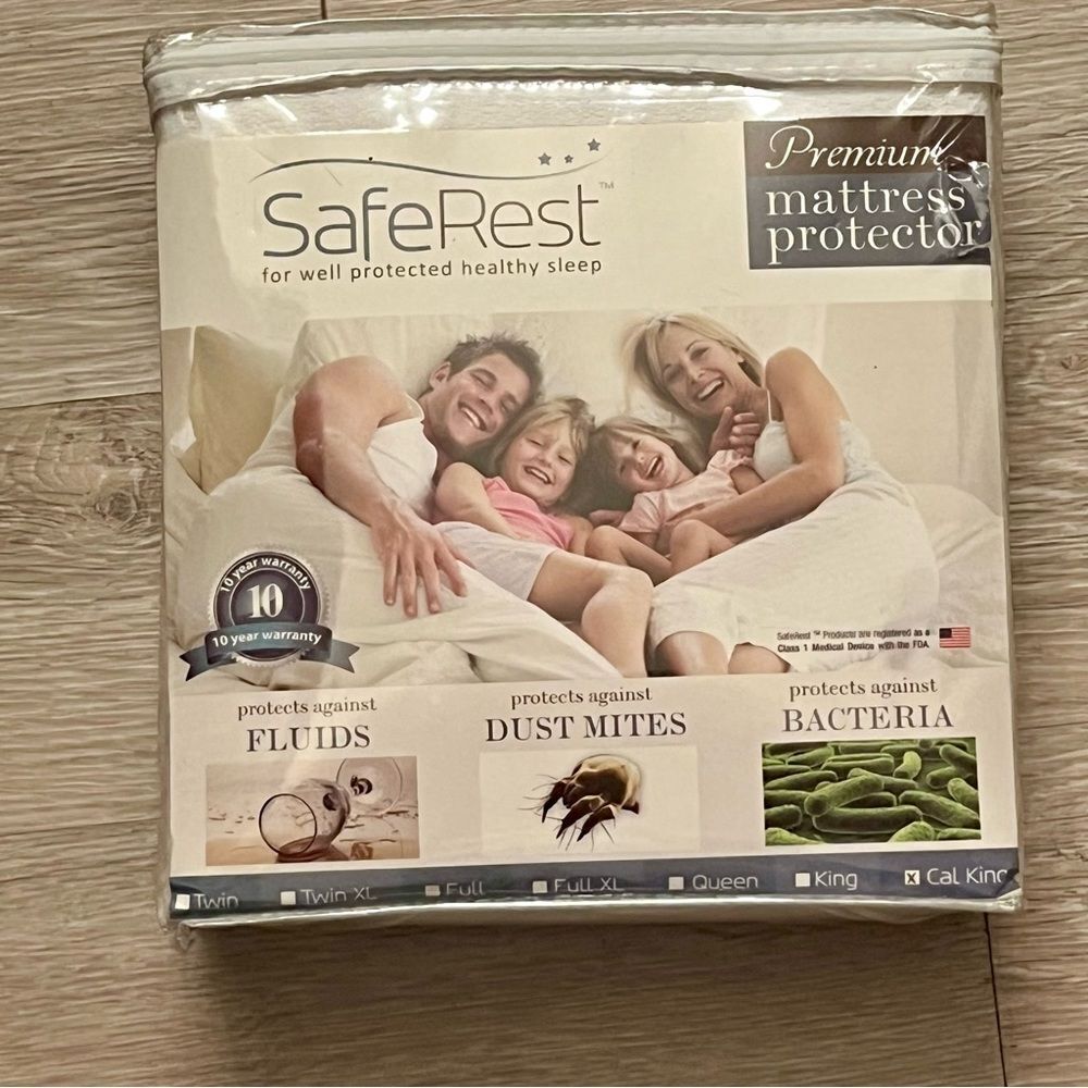 SafeRest Cali King Size Premium Hypoallergenic Waterproof Mattress Protector